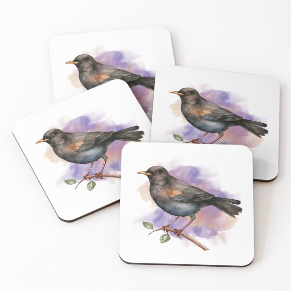 Item preview, Watercolor Common Blackbird designed and sold by TheAnimalZ00.