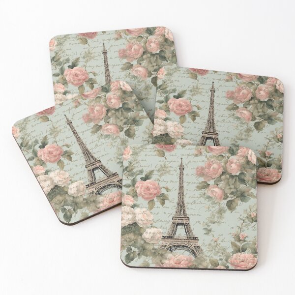 Item preview, Cottagecore Shabby Chic Travel French Floral Paris Eiffel Tower designed and sold by LEILA ART SPACE.