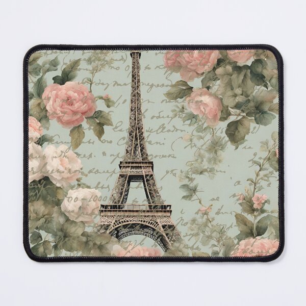 Item preview, Cottagecore Shabby Chic Travel French Floral Paris Eiffel Tower designed and sold by LEILA ART SPACE.