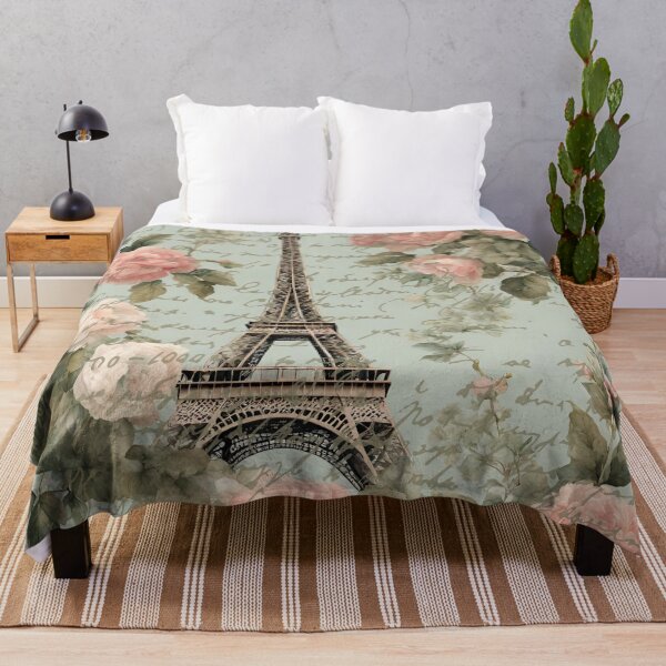 Item preview, Cottagecore Shabby Chic Travel French Floral Paris Eiffel Tower designed and sold by LEILA ART SPACE.
