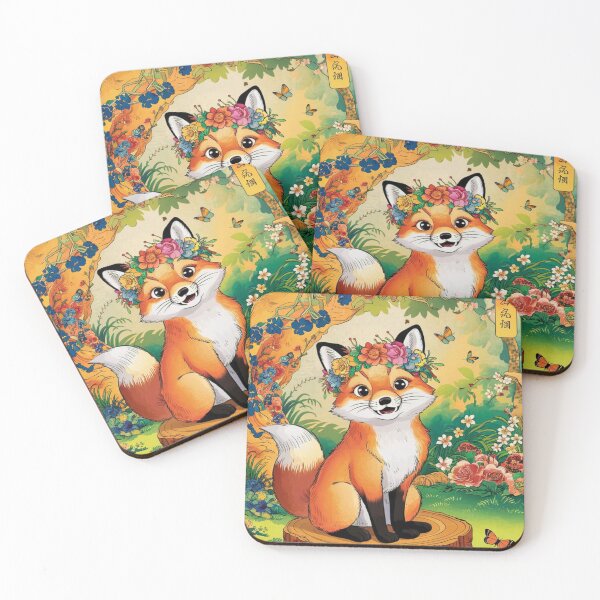 Item preview, Fox Portrait. woodland fox, fantasy fox, happy fox designed and sold by FoxVibes.