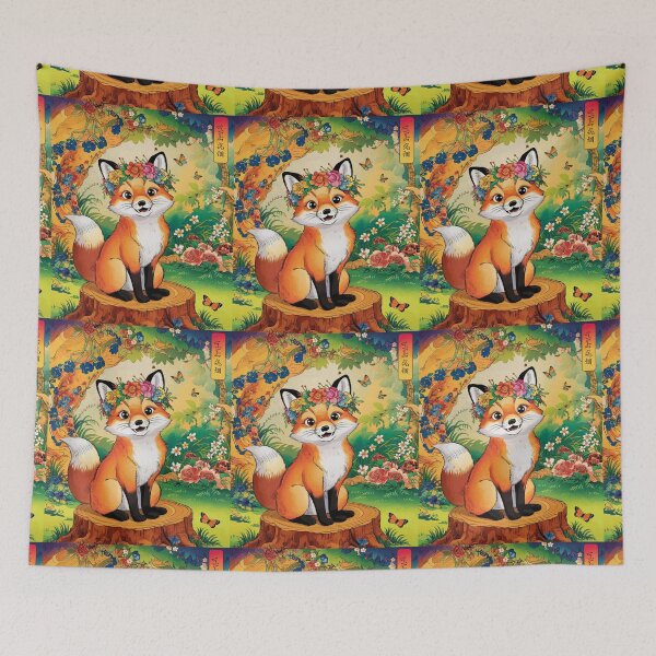 Item preview, Fox Portrait. woodland fox, fantasy fox, happy fox designed and sold by FoxVibes.