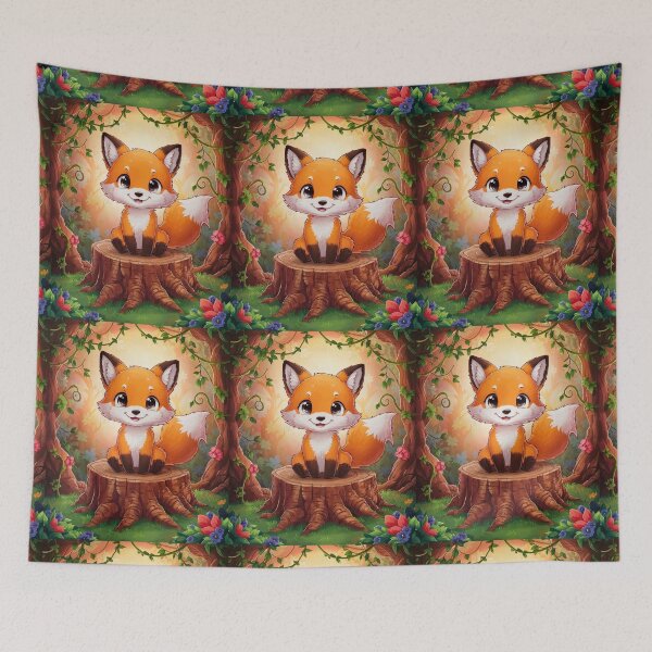 Artikelvorschau, Fuchs-Porträt. Waldfuchs, Fantasiefuchs, glücklicher Fuchs entworfen und verkauft von FoxVibes.