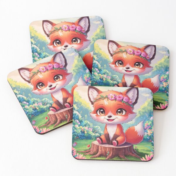Item preview, Fox Portrait. woodland fox, fantasy fox, happy fox designed and sold by FoxVibes.