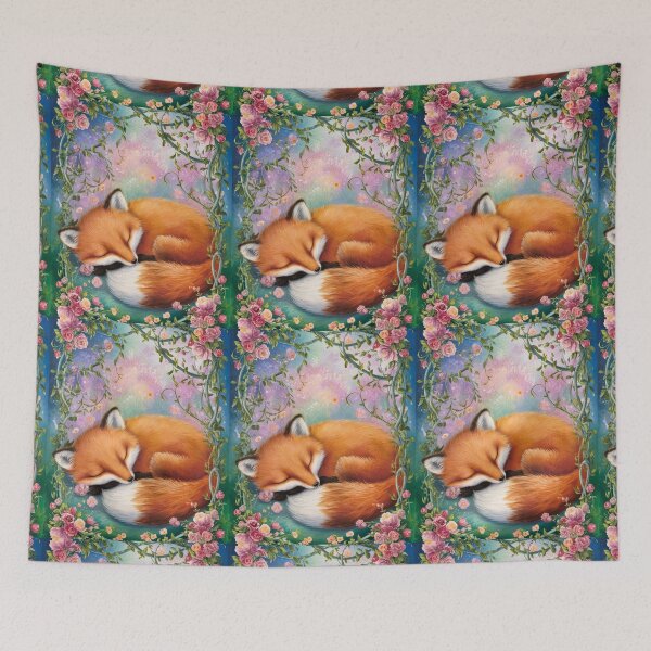 Item preview, Fox Portrait. woodland fox, fantasy fox, sleeping fox designed and sold by FoxVibes.