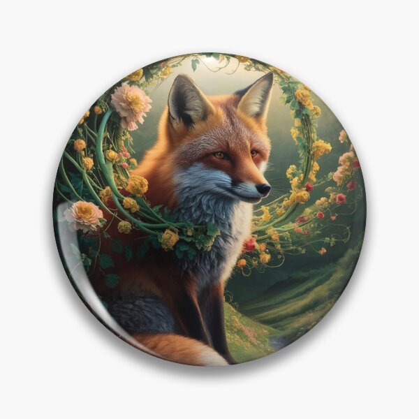 Item preview, Fox Portrait. woodland fox, fantasy fox, floral fox designed and sold by FoxVibes.