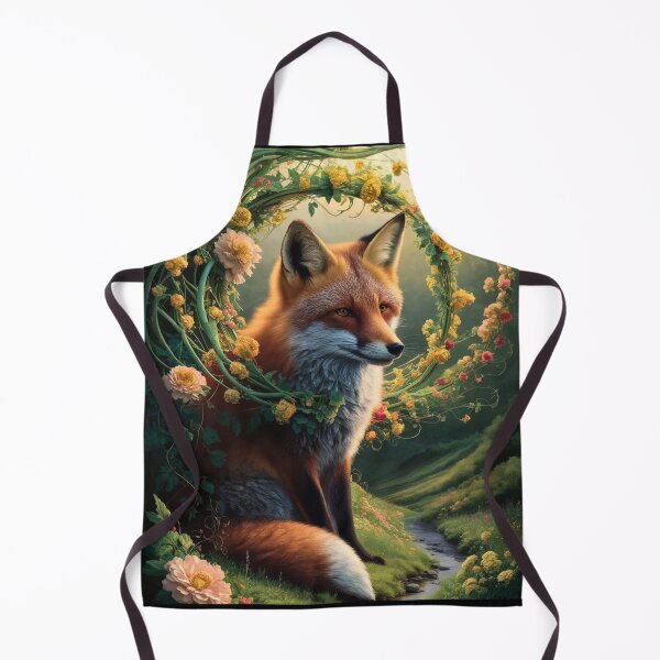 Item preview, Fox Portrait. woodland fox, fantasy fox, floral fox designed and sold by FoxVibes.