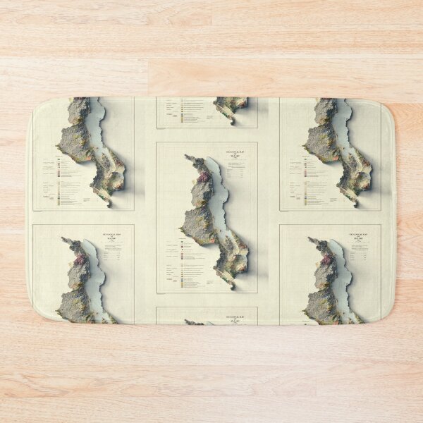 Item preview, 1966 Malawi Geological Shaded Relief 3D Map digitally-rendered designed and sold by ThinkAboutMaps.