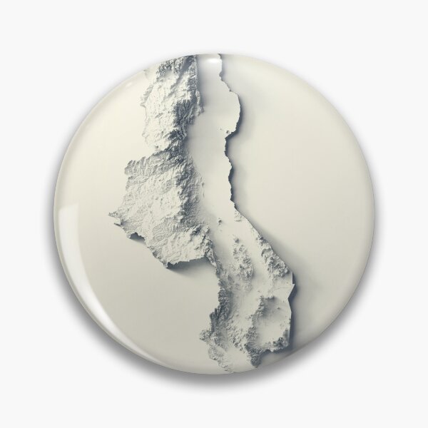 Item preview, Malawi Shaded Relief 3D Map digitally-rendered designed and sold by ThinkAboutMaps.