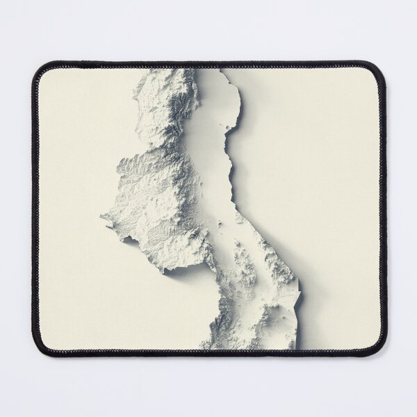 Item preview, Malawi Shaded Relief 3D Map digitally-rendered designed and sold by ThinkAboutMaps.