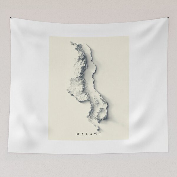 Item preview, Malawi Shaded Relief 3D Map digitally-rendered designed and sold by ThinkAboutMaps.