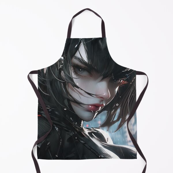 Item preview, Fierce Cybernetic Gothic Noir Anime Girl designed and sold by bubblegoth.