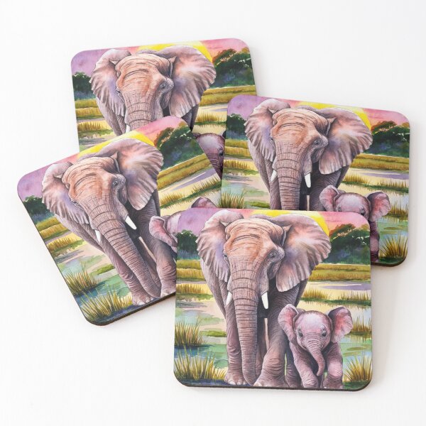 Item preview, Elephant Portrait. baby elephant, watercolor elephant, wild elephant, elephant life designed and sold by ElephantVibes.