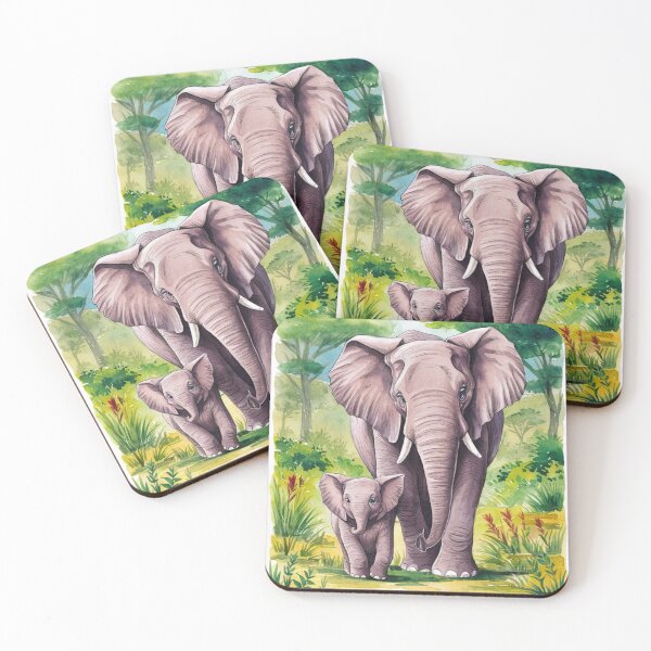 Item preview, Elephant Portrait. baby elephant, watercolor elephant, wild elephant, elephant life designed and sold by ElephantVibes.