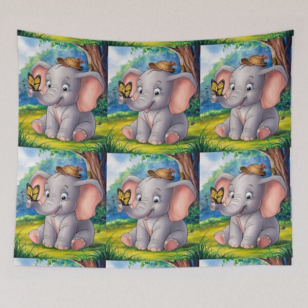 Item preview, Elephant Portrait. baby elephant, watercolor elephant, wild elephant, elephant life designed and sold by ElephantVibes.