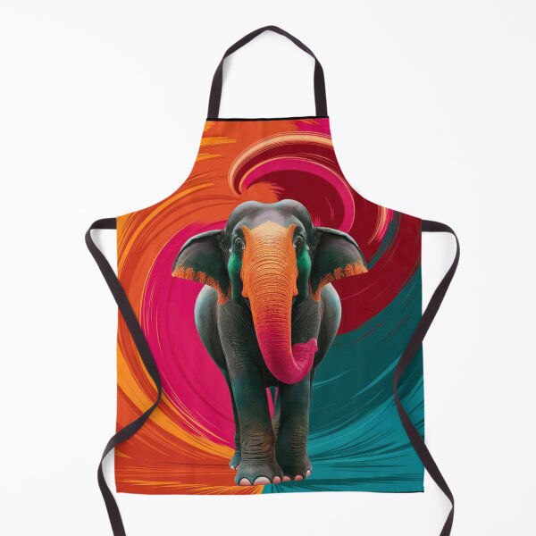 Item preview, Elephant Portrait. abstract elephant, whimsical elephant, colorful elephant designed and sold by ElephantVibes.