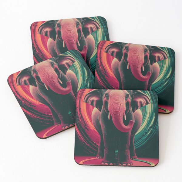 Item preview, Elephant Portrait. abstract elephant, whimsical elephant, colorful elephant designed and sold by ElephantVibes.