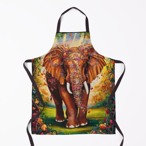 Item preview, Elephant Portrait. floral elephant, whimsical elephant, colorful elephant designed and sold by ElephantVibes.