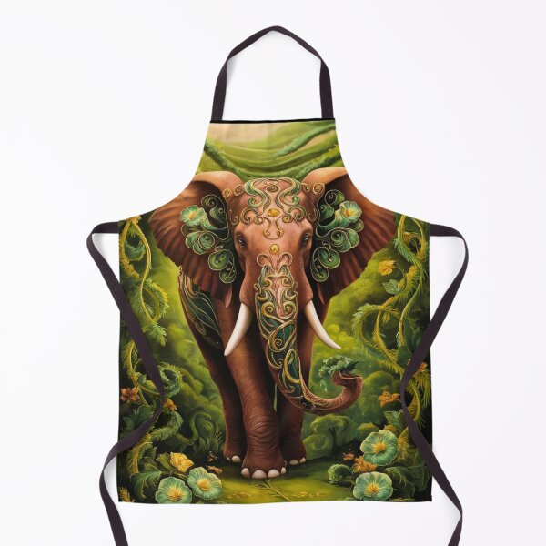 Item preview, Elephant Portrait. floral elephant, whimsical elephant, colorful elephant designed and sold by ElephantVibes.