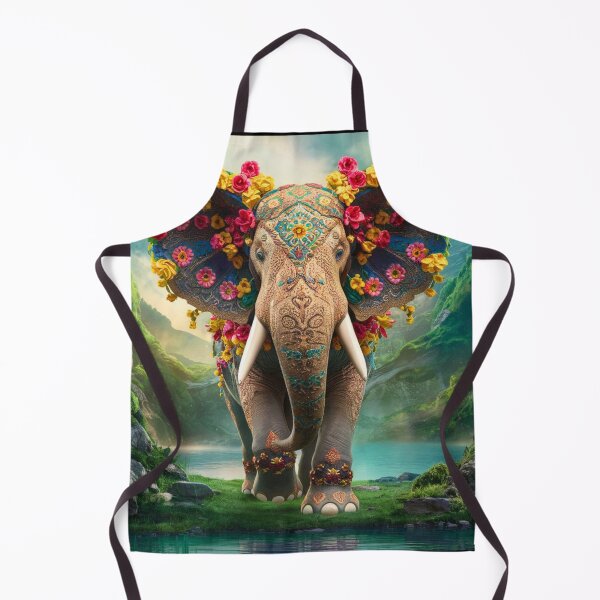 Item preview, Elephant Portrait. floral elephant, whimsical elephant, colorful elephant designed and sold by ElephantVibes.
