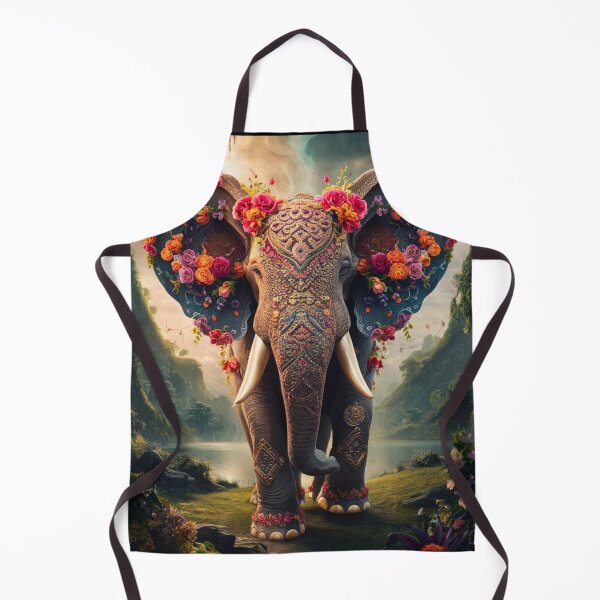 Item preview, Elephant Portrait. floral elephant, whimsical elephant, colorful elephant designed and sold by ElephantVibes.