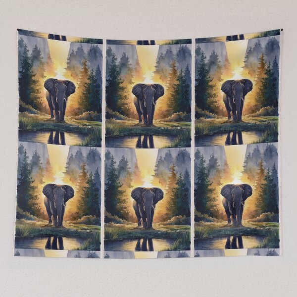 Item preview, Elephant Portrait. floral elephant, wild elephant, safari elephant designed and sold by ElephantVibes.