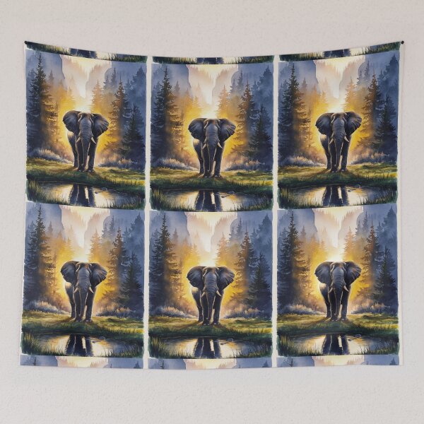Item preview, Elephant Portrait. floral elephant, wild elephant, safari elephant designed and sold by ElephantVibes.