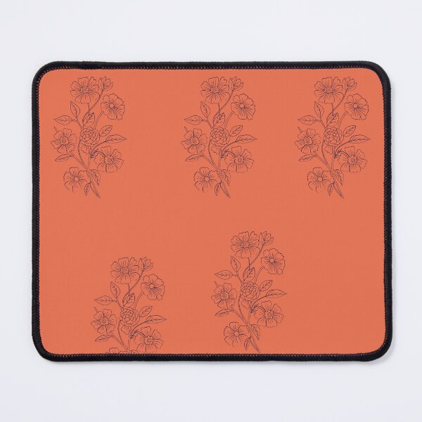 Item preview, Navy Floral Bliss: Orange Background Pattern designed and sold by herloque.