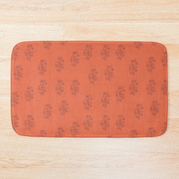 Item preview, Navy Floral Bliss: Orange Background Pattern designed and sold by herloque.