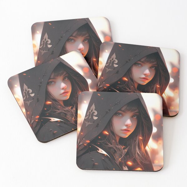 Item preview, Mysterious Hooded Magic Ember Glow Anime Girl designed and sold by bubblegoth.