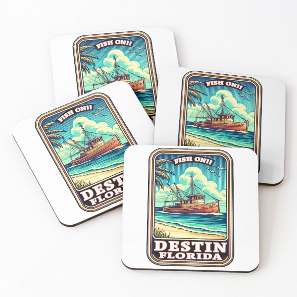 Item preview, Destin Beach Florida Fishing Boat Emerald Coast Okaloosa County designed and sold by DESTINATIONS DECAL DOS.