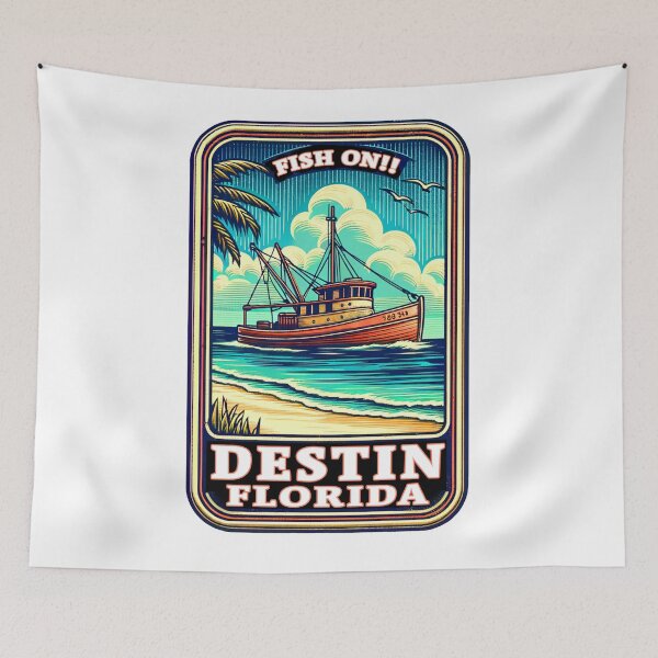 Item preview, Destin Beach Florida Fishing Boat Emerald Coast Okaloosa County designed and sold by DESTINATIONS DECAL DOS.