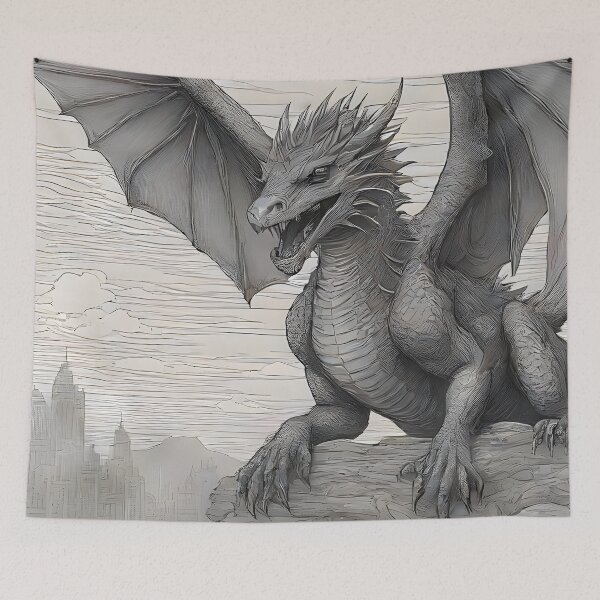 Item preview, Majestic vintage style dragon designed and sold by Astralia.