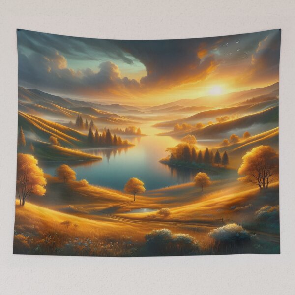Item preview, A golden landscape with sunset designed and sold by bernhagen.