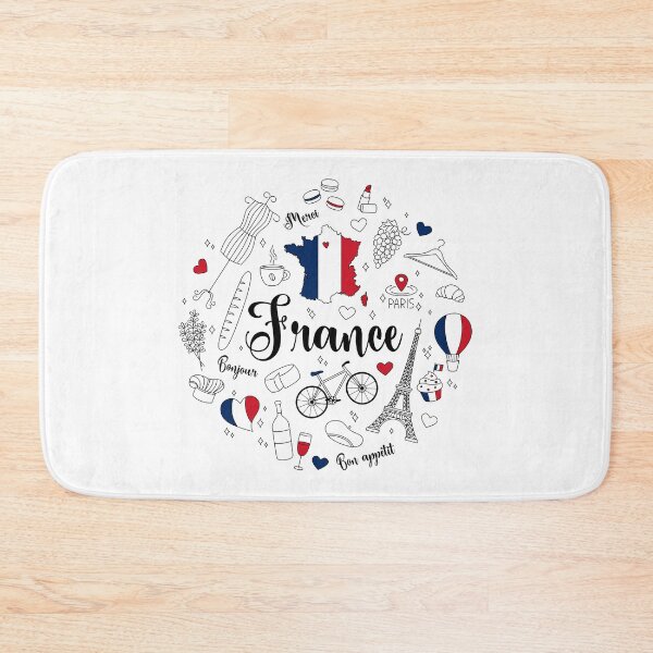 Item preview, France Doodle Symbols. Travelling French Souvenir Print designed and sold by AnnaVioletStore.
