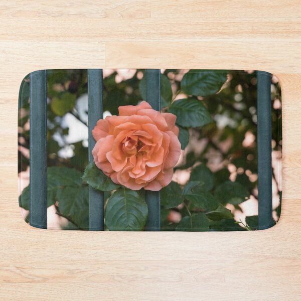 Item preview, Escape Artist - Blooming Peach-colored Rose Outside a Garden Fence designed and sold by Georgia Mizuleva.