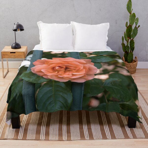 Item preview, Escape Artist - Blooming Peach-colored Rose Outside a Garden Fence designed and sold by Georgia Mizuleva.