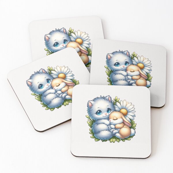 Item preview, kitty and bunny designed and sold by creativechaster.