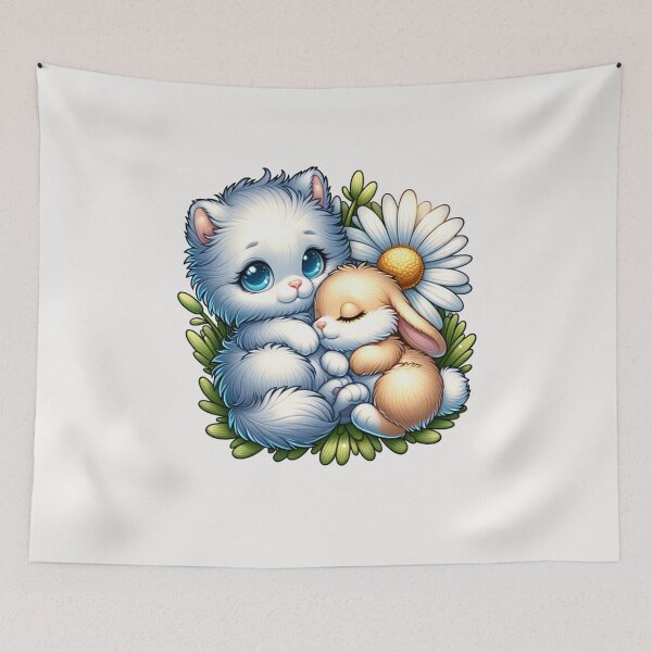 Item preview, kitty and bunny designed and sold by creativechaster.