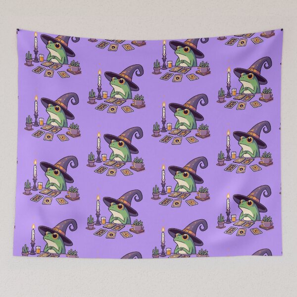 Item preview, Frog reading tarot cards designed and sold by maurirocha.