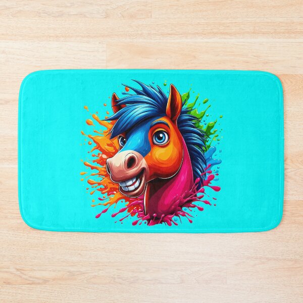 Item preview, Colorful cartoon horse head in paint splashes designed and sold by AD-Digital-Art.