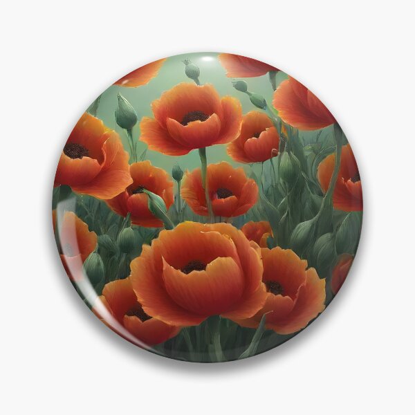 Item preview, Vintage Bright Orange Poppies designed and sold by Astralia.