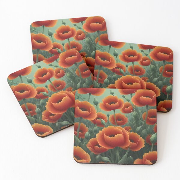 Item preview, Vintage Bright Orange Poppies designed and sold by Astralia.