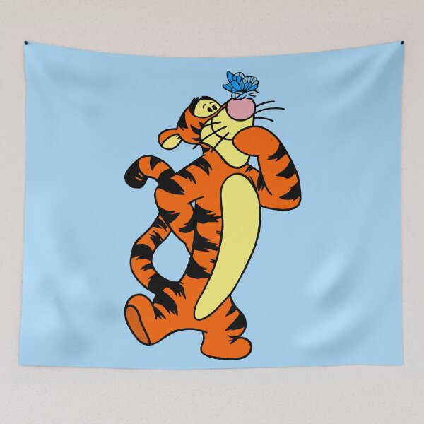 Item preview, Cartoon Tiger with Awareness Ribbon Butterfly (Blue) designed and sold by CaitlynConnor.