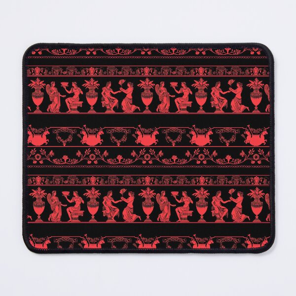 Item preview, Ancient Greek's amphora painting, goddess and hero feasting, red on black seamless ornamenth designed and sold by me-Midbar.