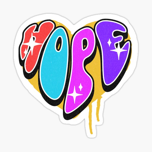 Item preview, Colorful HOPE Heart Design T-Shirt - Inspirational Graphic Tee designed and sold by Kai Wen Designs.