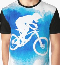 Silhouette of a cyclist riding a mountain bike Graphic T-Shirt