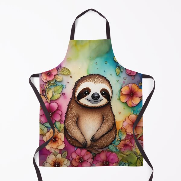 Item preview, Vibrant Cute Sloth with Flowers designed and sold by Frogs All Mighty & Friends.