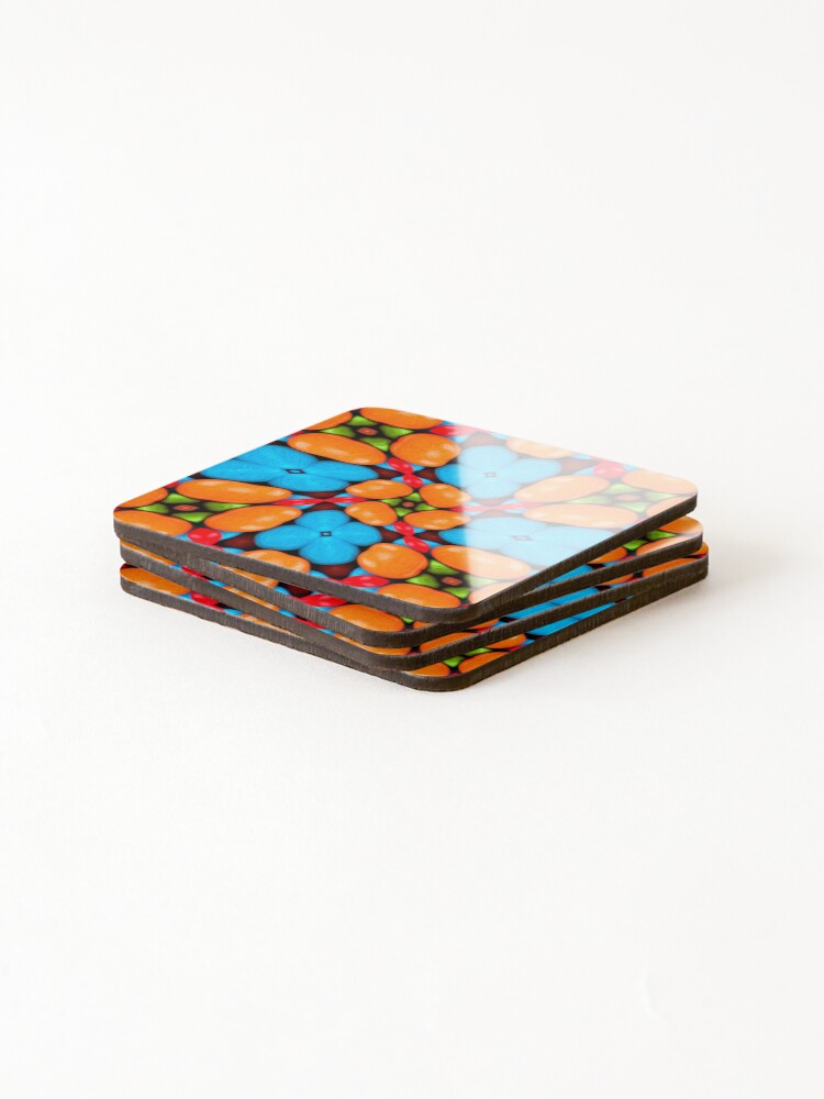 Thumbnail 4 of 5, Coasters (Set of 4), Colorful Floral Variation Pattern designed and sold by Patternflower.