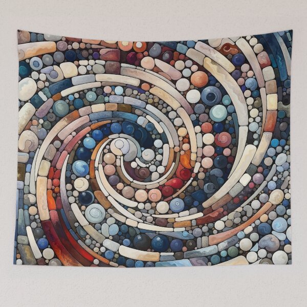 Item preview, Whirlpool of Color - Abstract Pebble Spiral Art designed and sold by FarBeyound.